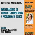 Imagen CONFERENCIA INTERNACIONAL: INVESTIGACIONES EN TORNO A LA COMPRENSIÓN Y PRODUCCIÓN DE TEXTOS